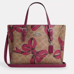 COACH Outlet Mollie Tote Bag 25 In Signature Canvas with Bow Print